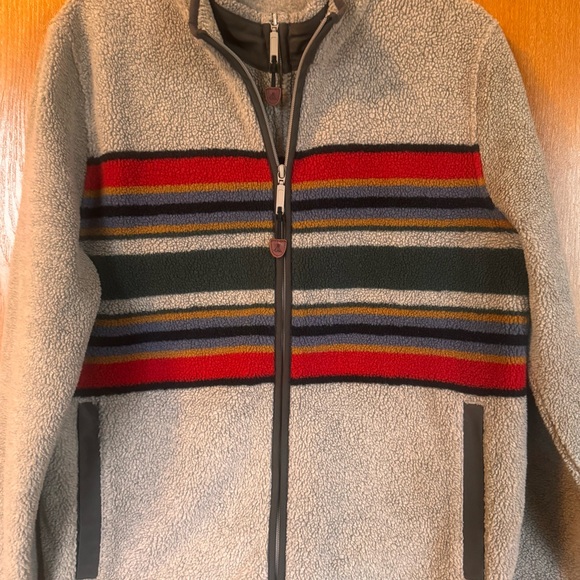 Pendleton Jacket & Vest Set National Park Glacier Stripe Sherpa Mens S/M fullZip - Picture 5 of 14